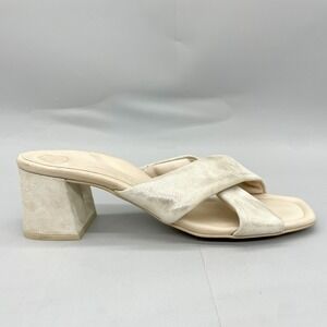 Paul Green Womens 7.5 10 Lauren Block Heel Sandals‎ Shoes Slip On Mule Metallic